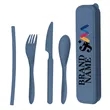 Portable Reusable Cutlery Wheat Straw Tensils Set | https://www.bestnamebadges.com
