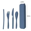 Portable Reusable Cutlery Wheat Straw Tensils Set | https://www.bestnamebadges.com