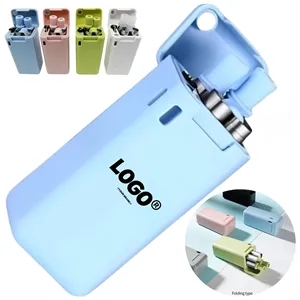 Reusable Foldable Stainless Steel Silicone Straw Set  Case