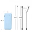 Reusable Foldable Stainless Steel Silicone Straw Set  Case | https://www.bestnamebadges.com
