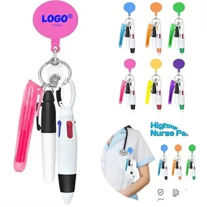 In Stock Retractable Badge Reel Nurse Pen Set Clip Holder