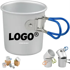 5oz Collapsible Handle Outdoor Aluminum Camping Mug