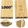 In Stock Bamboo Portable USB Power Bank Charger Custom Logo | https://www.bestnamebadges.com