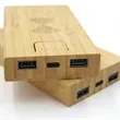 In Stock Bamboo Portable USB Power Bank Charger Custom Logo | https://www.bestnamebadges.com