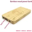 In Stock Bamboo Portable USB Power Bank Charger Custom Logo | https://www.bestnamebadges.com