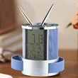 Multifunctional Digital Desk Clock with Display & Pen Holder | https://www.bestnamebadges.com