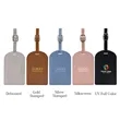 Vegan Leather Luggage Tags With Logo | https://www.bestnamebadges.com