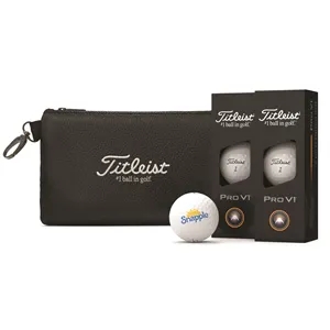 Titleist Stock Valuables Pouch With Six Pro V1 Golf Balls