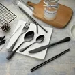 Reusable Stainless Steel Cutlery Set with Zipper Case | https://www.bestnamebadges.com