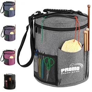 Portable Knitting Storage Bag with Yarn Organizer