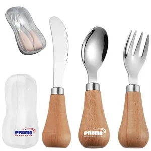 Stainless Steel Cutlery Set with Wooden Handle & Case
