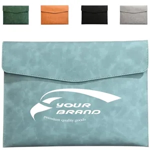 A4 PU Leather Laptop & Document Sleeve with Magnetic Closure