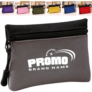 Durable Zippered Coin Pouch with Front Pocket
