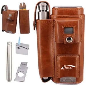 Luxury Leather Cigar Case Customizable Accessories Available