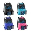 Mesh Drawstring Backpack With Front Pocket For Beach Gym | https://www.bestnamebadges.com
