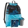 Mesh Drawstring Backpack With Front Pocket For Beach Gym | https://www.bestnamebadges.com