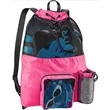 Mesh Drawstring Backpack With Front Pocket For Beach Gym | https://www.bestnamebadges.com
