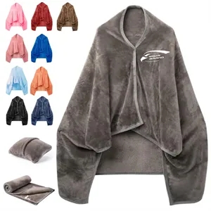 Eco-Friendly Wearable Fleece Blanket with Snap Closure