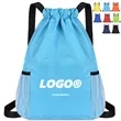 Water Resistant Drawstring Backpack With Pockets For Sports | https://www.bestnamebadges.com
