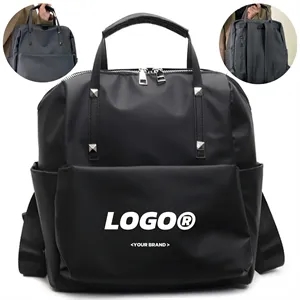 Waterproof Nylon Backpack Tote With Top Handle Work Travel