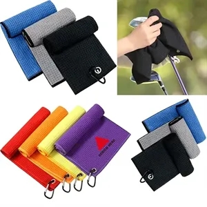 Golf Towel With Carabiner (12  x 12 )