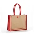 Jute Tote with Cotton Handles & Secure Closure | https://www.bestnamebadges.com
