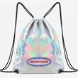 Iridescent Sport Bag Drawstring Backpack | https://www.bestnamebadges.com