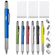 6 in 1 Multitool Tool Ballpoint Pen with Ruler Levelgauge | https://www.bestnamebadges.com