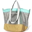 Large Mesh Foldable Beach Bag Vacation Pool Shopping Tote | https://www.bestnamebadges.com