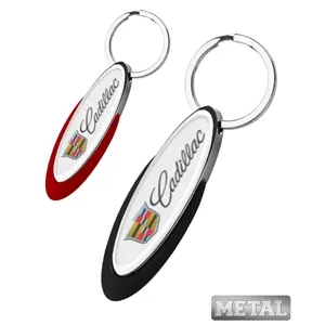 Oblong Metal Color Keychain