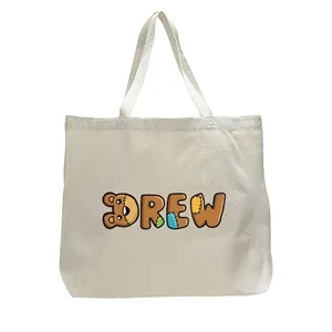 Jumbo Organic Cotton Canvas Tote Bag | https://www.bestnamebadges.com