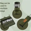 Roll Up Cutlery Storage Bag With Handle Utensil Not Included | https://www.bestnamebadges.com