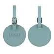 Round Flap Luggage Tags With Logo | https://www.bestnamebadges.com
