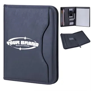 Business Multifunctional Briefcase A4 Leather Folder Zipper