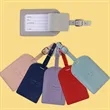 Vegan Leather Luggage Tags With Logo | https://www.bestnamebadges.com