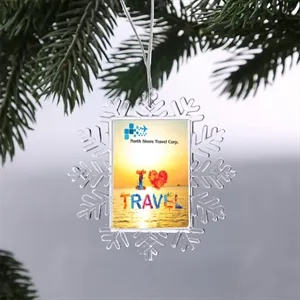 Snowflake Square Photo Frame(Small) | https://www.bestnamebadges.com