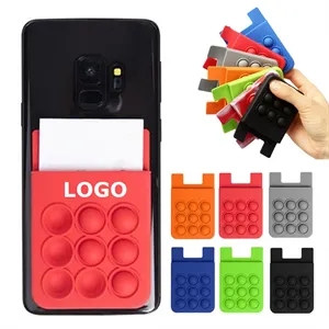 Push Bubble Silicone Phone Wallet Card Holder