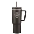 30oz Double Wall Plastic Travel Mug with Handle & Straw | https://www.bestnamebadges.com