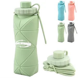 20Oz Silicone Foldable Water Bottle With Stretchable Design