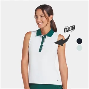PUMA® CLOUDSPUN Bridges Women's Sleeveless Golf Polo Shirt | https://www.bestnamebadges.com