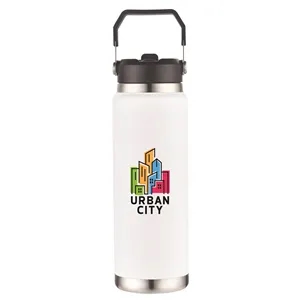 30oz Vacuum Water Bottle with Stainless Steel Handle | https://www.bestnamebadges.com