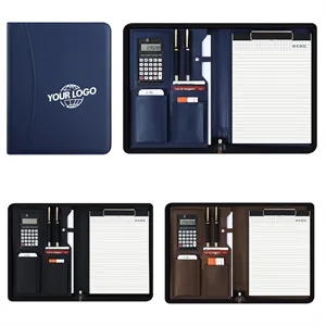 A4 Multifunctional Zipper Document Holder with Calculator | https://www.bestnamebadges.com