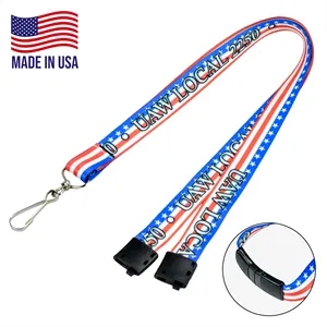 USA Made Dye Sublimated Lanyard w/ Safety Breakaway