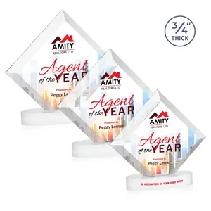 Belaire VividPrint™ Award on Alberton Base - White | https://www.bestnamebadges.com