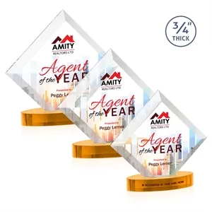 Belaire VividPrint™ Award on Alberton Base - Amber | https://www.bestnamebadges.com