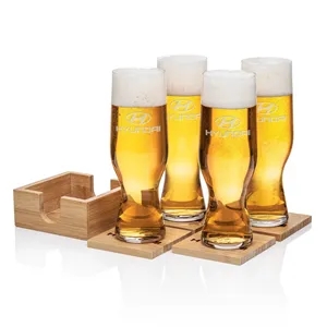 Bamboo Coaster Gift Set - Covington | https://www.bestnamebadges.com