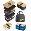 Double Layer Bamboo Bento Lunch Box Set with Strap | https://www.bestnamebadges.com
