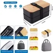 Double Layer Bamboo Bento Lunch Box Set with Strap | https://www.bestnamebadges.com