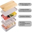 Double Layer Bamboo Bento Lunch Box Set with Strap | https://www.bestnamebadges.com