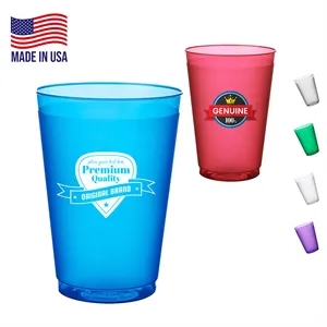 12 oz. USA Made Flex Frosted Stadium Cup w/ Flexible Plastic | https://www.bestnamebadges.com